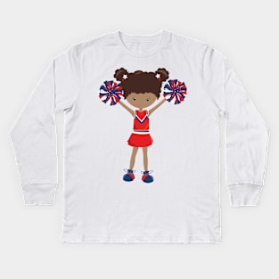 African American Girl, Cheerleading, Cheerleaders Kids Long Sleeve T-Shirt
